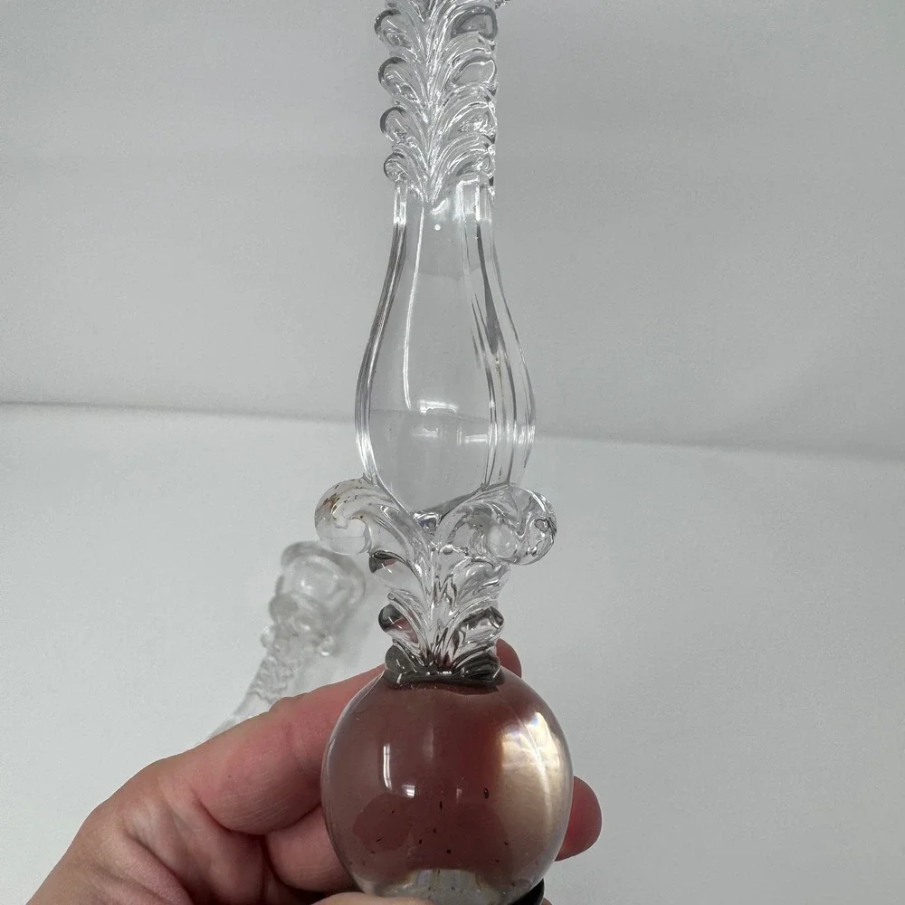 VTG Reed and Barton Weighted Sterling Silver 464 Glass Candlestick Holders Pair
